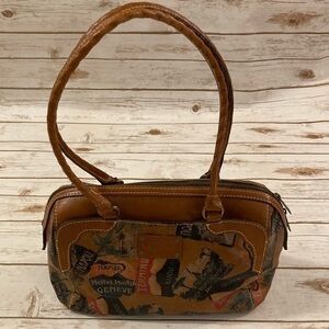 Patricia Nash Brown Leather World Traveler Bag